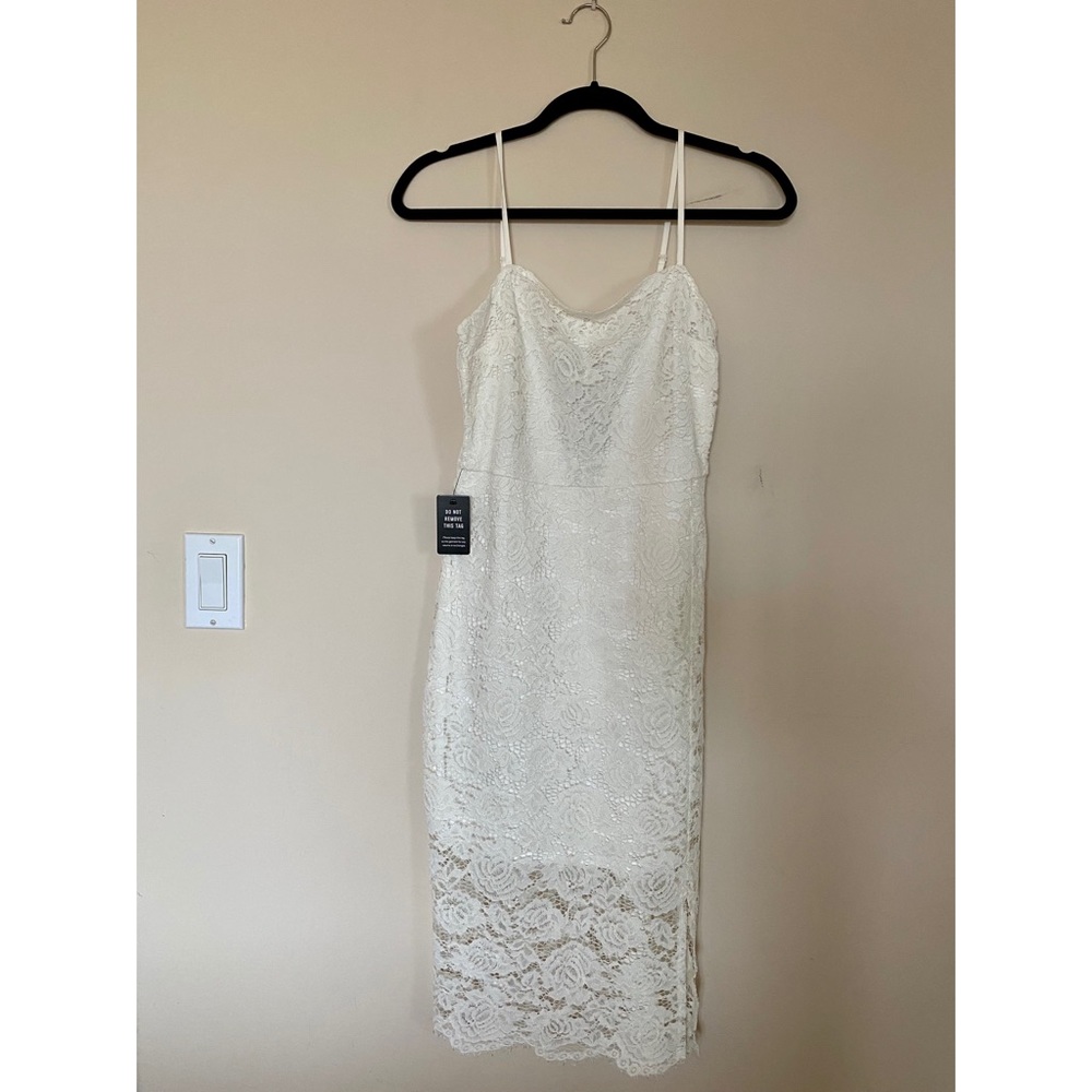 Express - White Lace Slip Dress